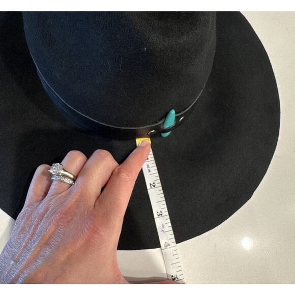 Lovely Bird 100%‎ Wool Hat Western Boho Country Turquoise Floppy READ main image 5